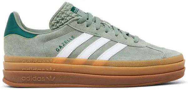 ADIDAS GAZELLE BOLD SILVER GREEN GUM