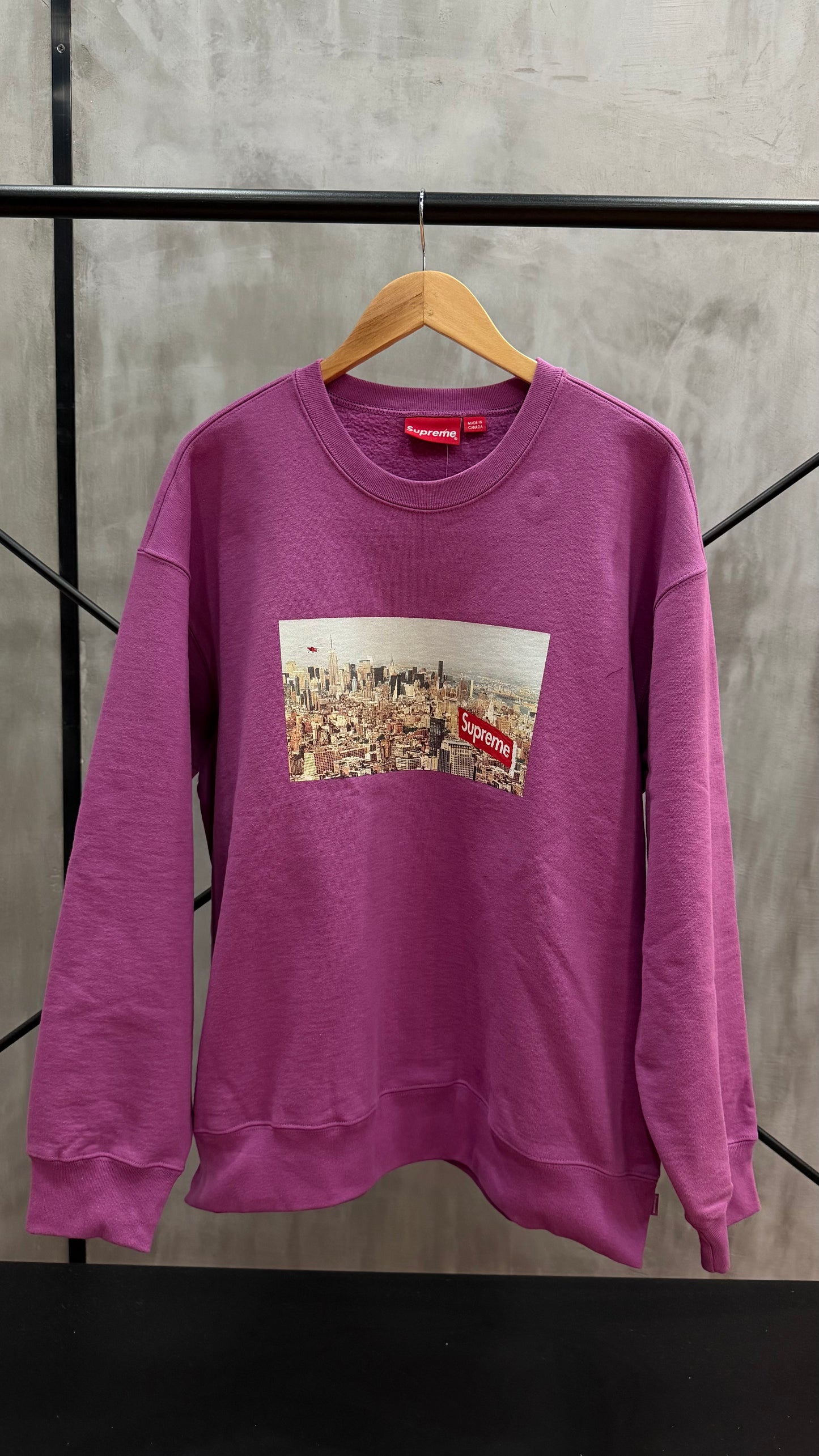 SUPREME AERIAL CREWNECK BRIGHT PURPLE