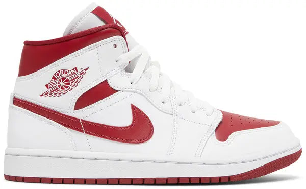 JORDAN 1 MID WHITE POMEGRANATE