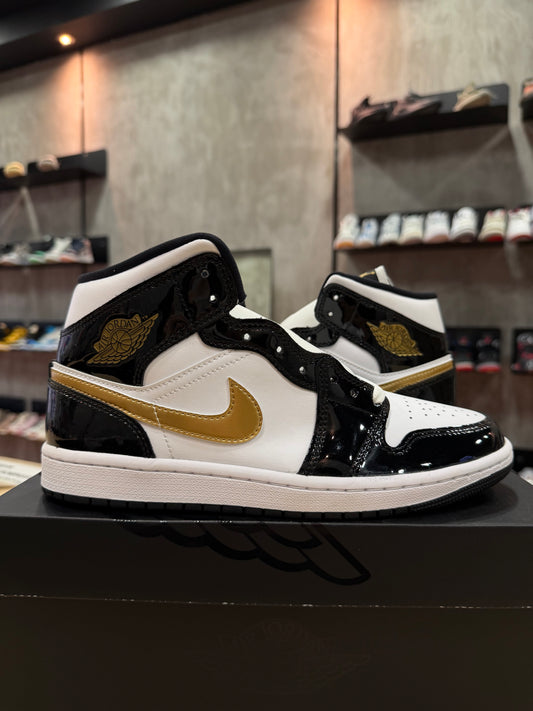 JORDAN 1 MID PATENT GOLD