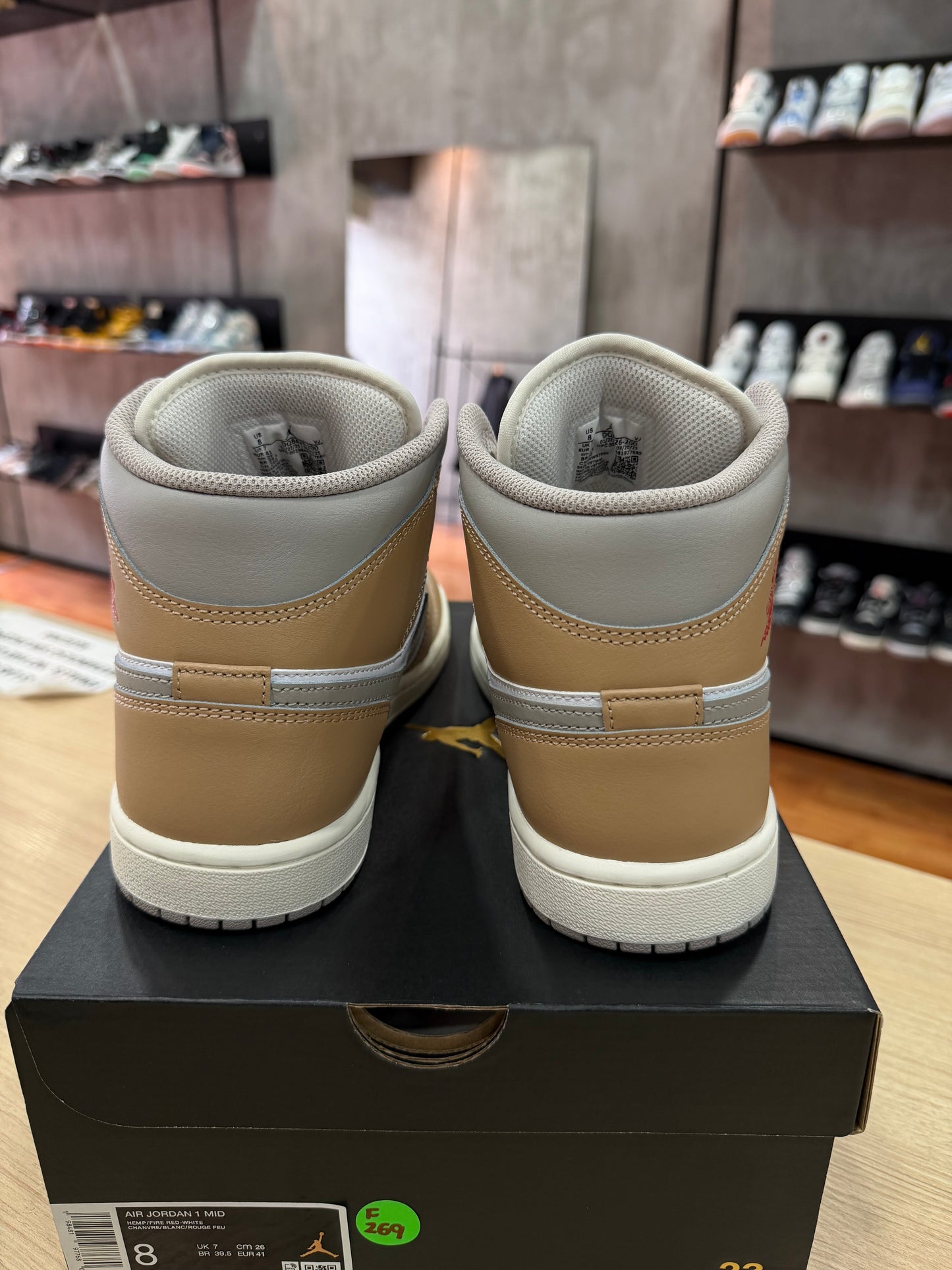JORDAN 1 MID HEMP WHITE