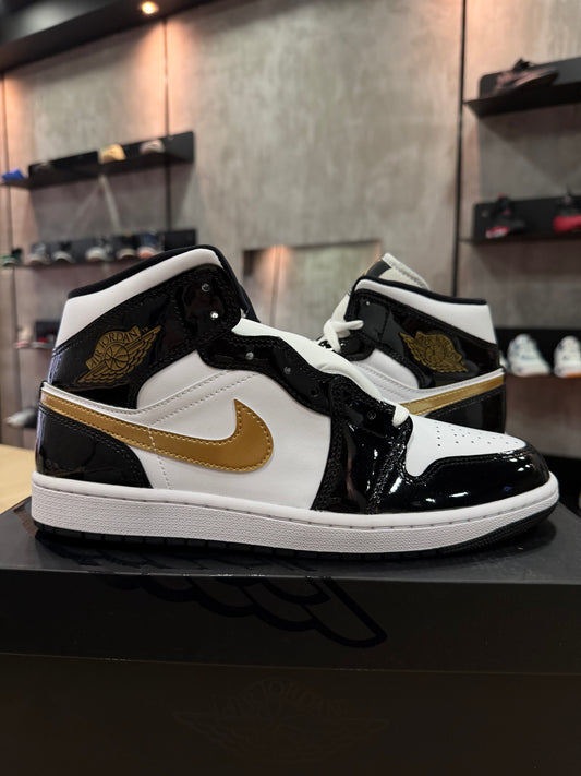 JORDAN 1 MID PATENT GOLD