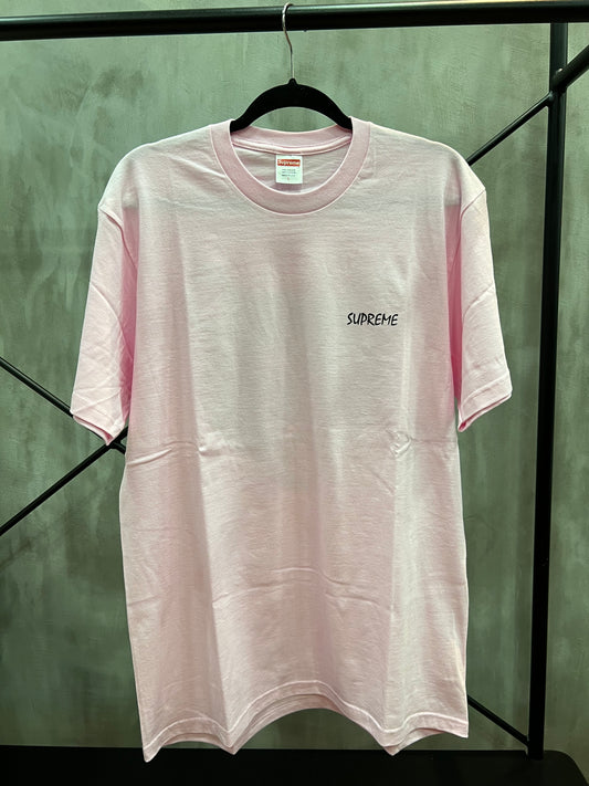 SUPREME TEE PINK BLACK CAT