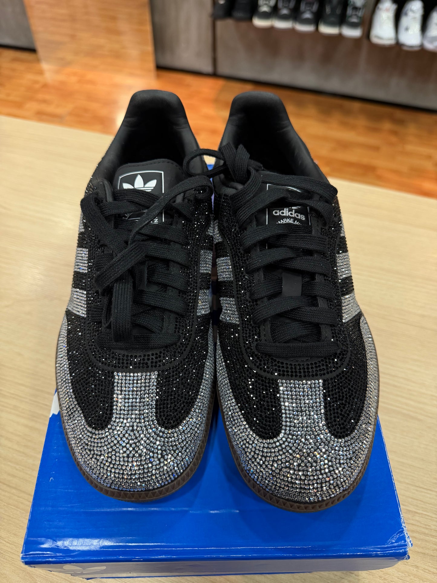 ADIDAS SAMBA BLACK SILVER RHINESTONES