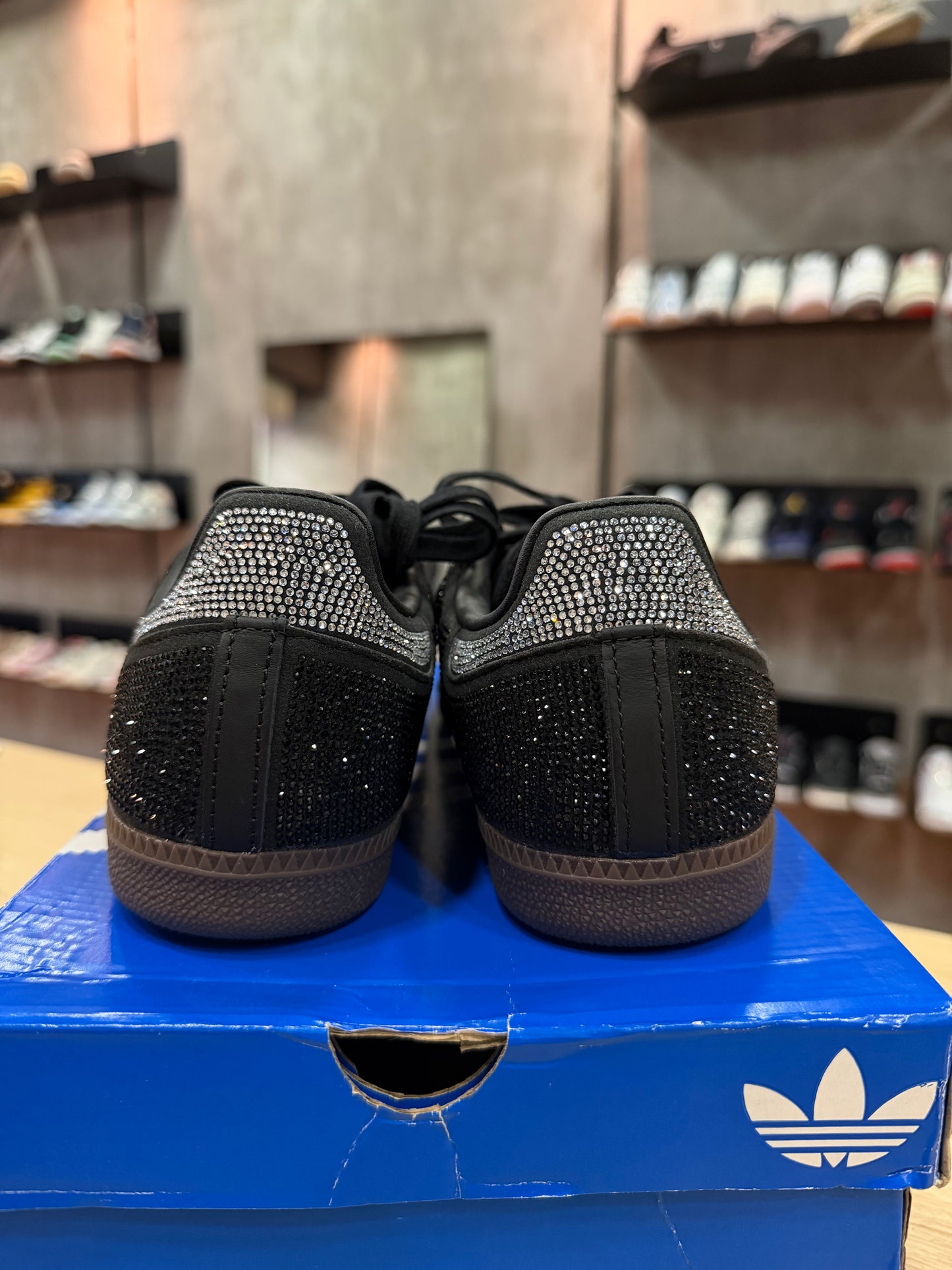 ADIDAS SAMBA BLACK SILVER RHINESTONES