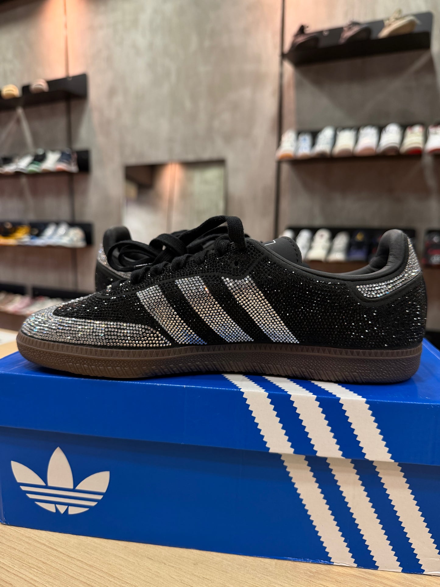 ADIDAS SAMBA BLACK SILVER RHINESTONES