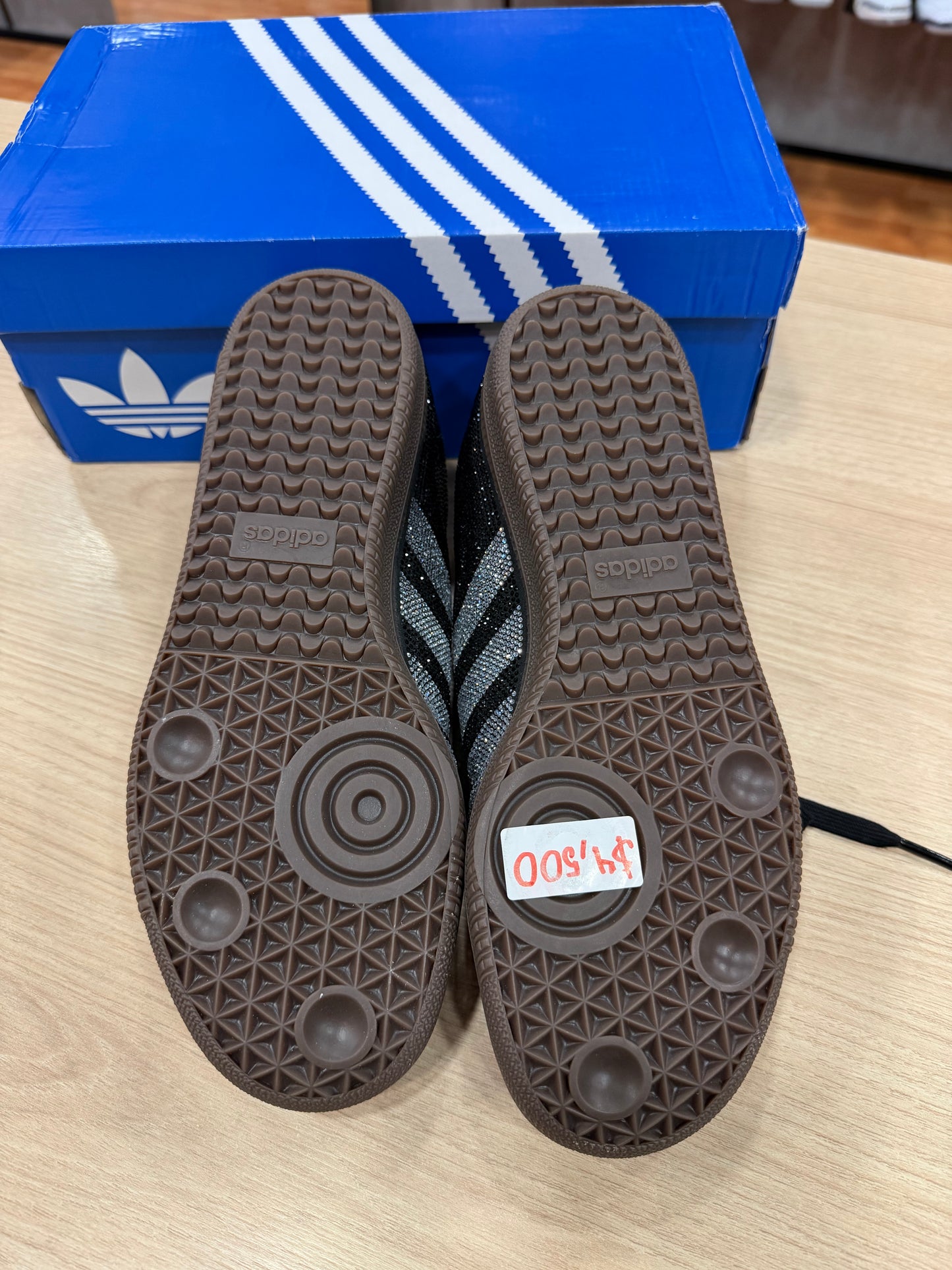 ADIDAS SAMBA BLACK SILVER RHINESTONES